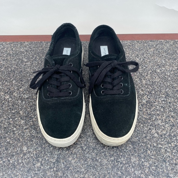 Saturdays Surf NYC Derek Mens Sneaker Black Suede Lace Up Shoes Size 9 - Picture 3 of 12